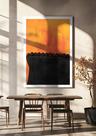Das Licht in dir by Sophie Schillen hanging above a wooden dining table in warm sunlight
