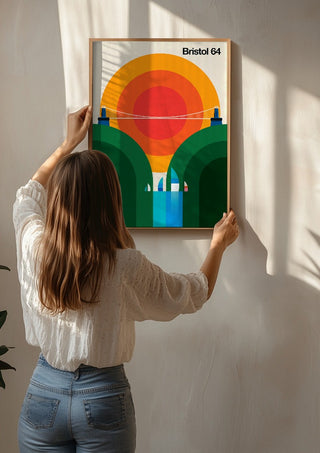 Bristol 64 by Bo Lundberg being hung on a sunlit wall