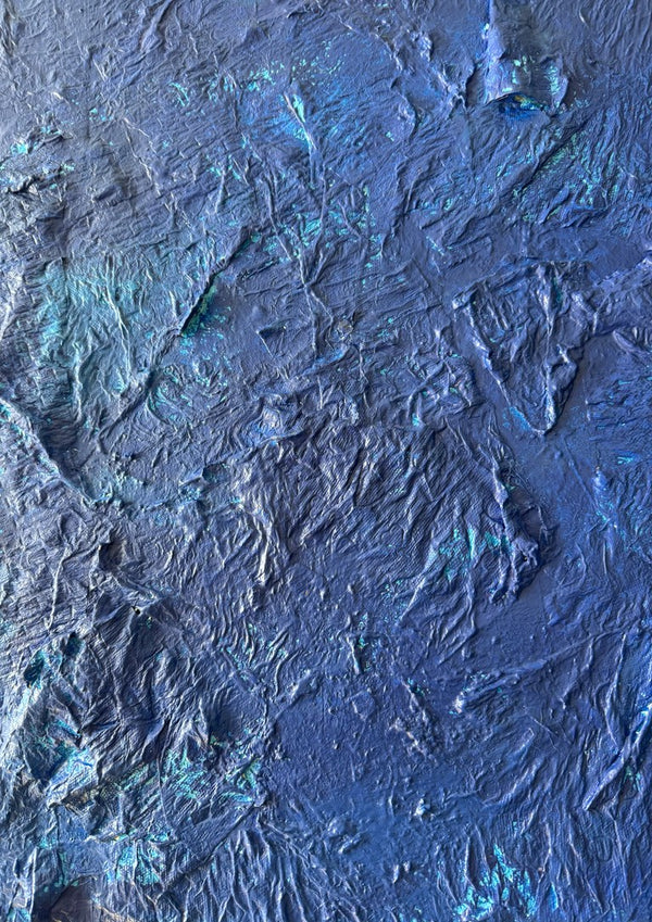Das Meer by Sophie Schillen - a thick blue impasto surface with turquoise breaking through