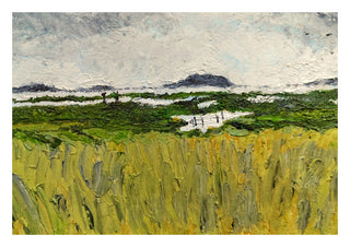 Marais by GAHO - a yellow-green reed marsh under a heavy white sky