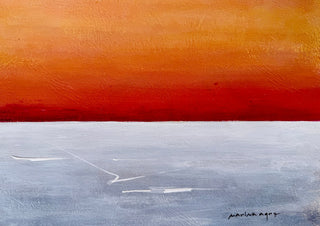 Golden Glow by Marina Agre - a band of orange and red above a cool grey field