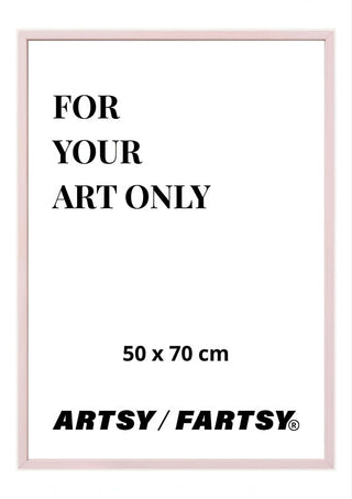Ροζ ξύλινη κορνίζα 50x70 cm