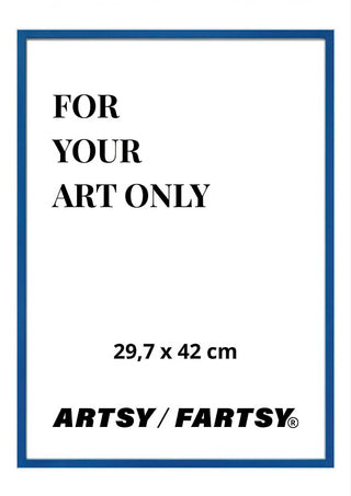 Μπλε ξύλινη κορνίζα 30x42 cm
