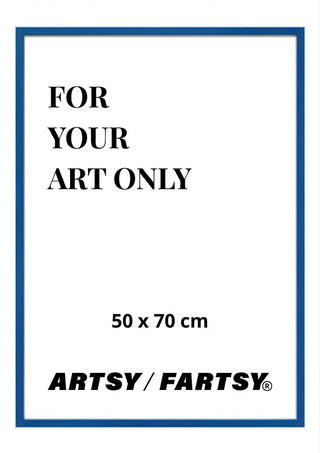 Μπλε ξύλινη κορνίζα 50x70 cm