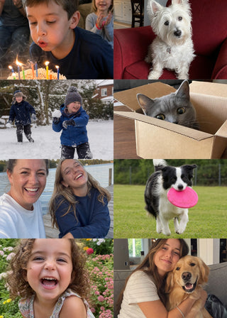 Family Collage personalised poster – 8 family photos in an even grid, edge to edge without a border