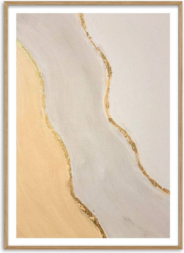 Gold Seam by Miguel Lemos - a white band between beige and grey, edged with fine gold