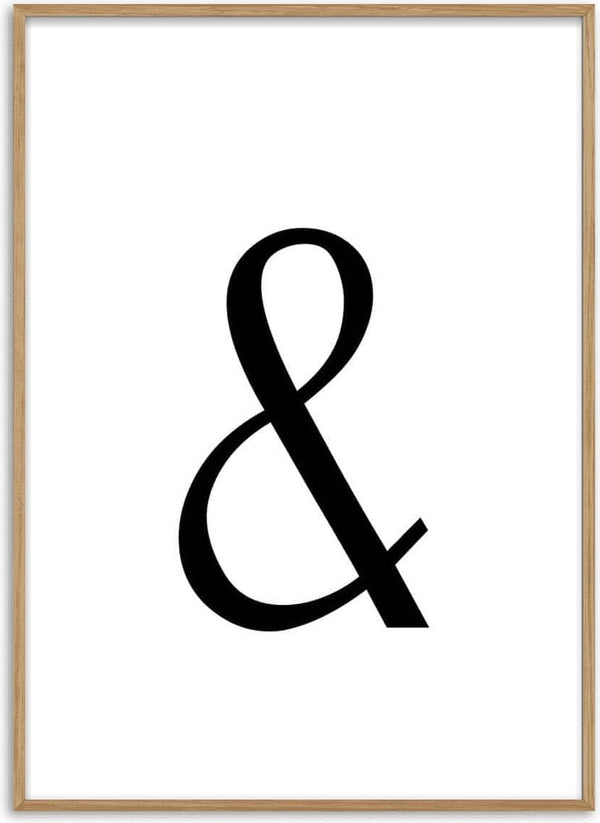 Minimalist poster featuring a large, black ampersand logogram on a plain white background.