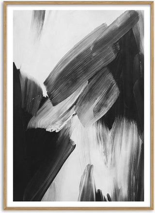 Abstract Strokes Black Poster