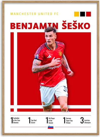Benjamin Šeško - Manchester United Football Poster