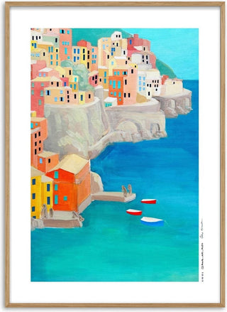 Colorful Coastal Village - Awol Art Alex