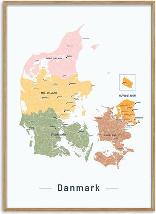 Danmarkskort No 02 Poster