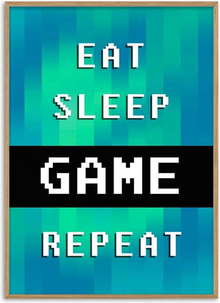 Eat Sleep Repeat Gamer Poster