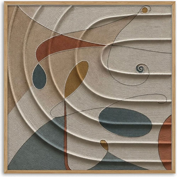 Eretrico by Art Guveau - abstract relief curves with rust and teal shapes