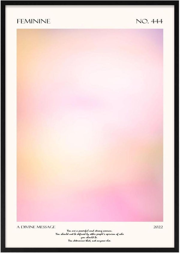 Soft pastel pink and yellow gradient background, representing the gentle elegance of Feminie.