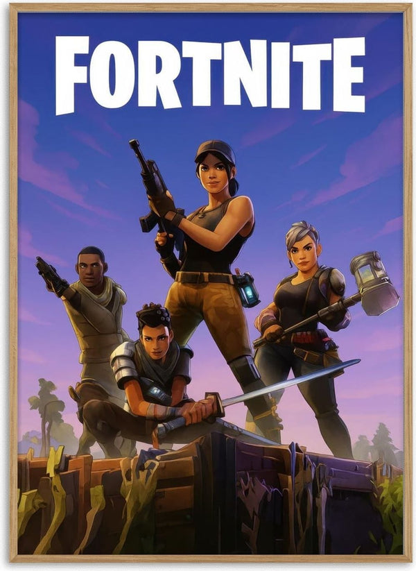 FortNite Arms Poster featuring four armed characters in action poses under the FortNite logo.