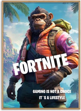 Fortnite Monkey Gamer Plakat