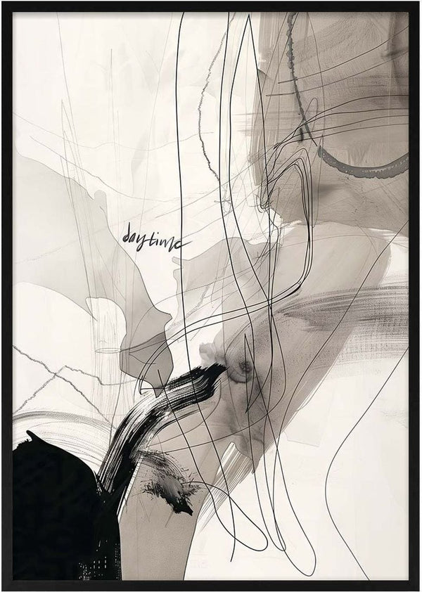 Abstract black and gray lines with "daytime" text, featured artwork for Fragments of Time product page.