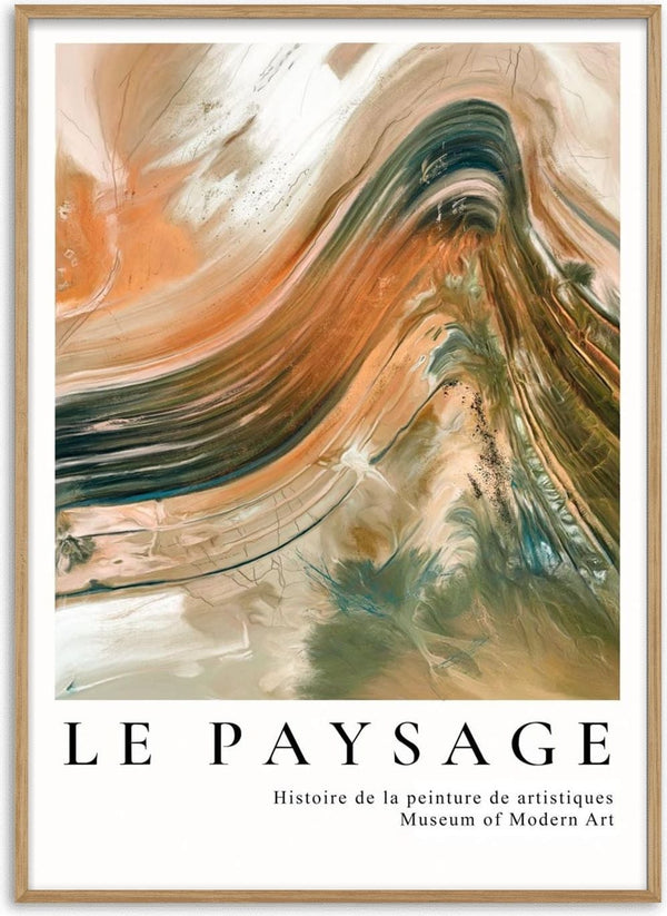 Abstract landscape painting with swirling earthy tones, featured on the cover of Le Paysage art history book.