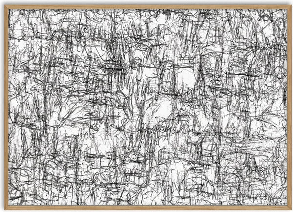 Mobility in Sight by Priit Ruttas - a field of short black ink strokes in dense vertical blocks