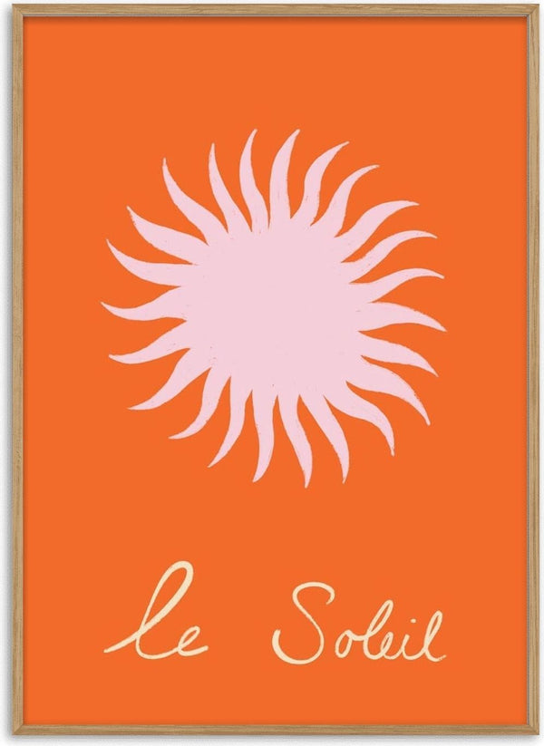 Pink Soleil - Ivy Green product image featuring a pink sunburst on an orange background with "le Soleil" text.