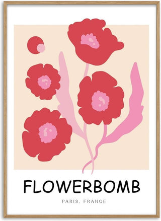 Red Flowerbomb Paris Poster