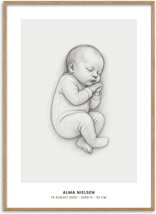 Sleeping Baby – Personalised Baby Poster